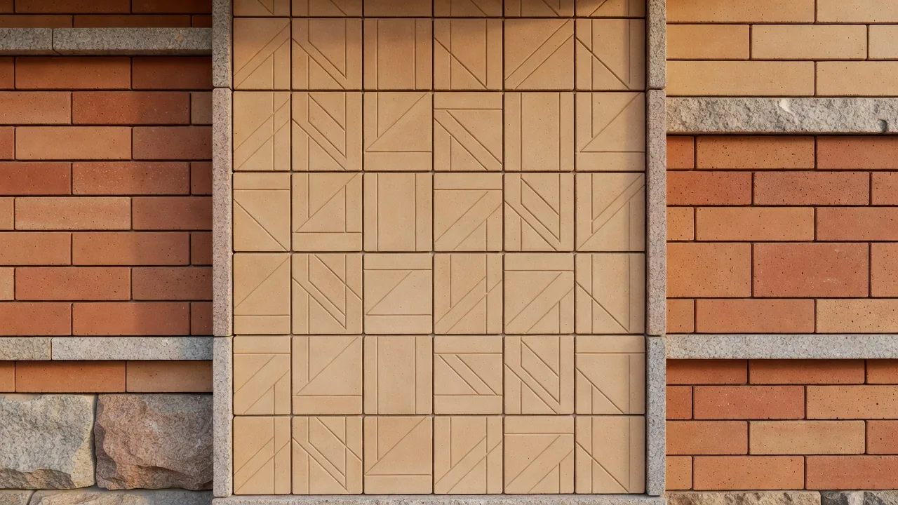 粘土建築のファサードディテール